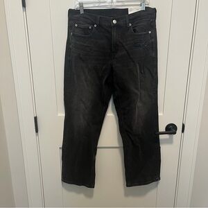 NWT American Eagle 10 Jeans Short Proper Black Distress Straight Curvy High Rise